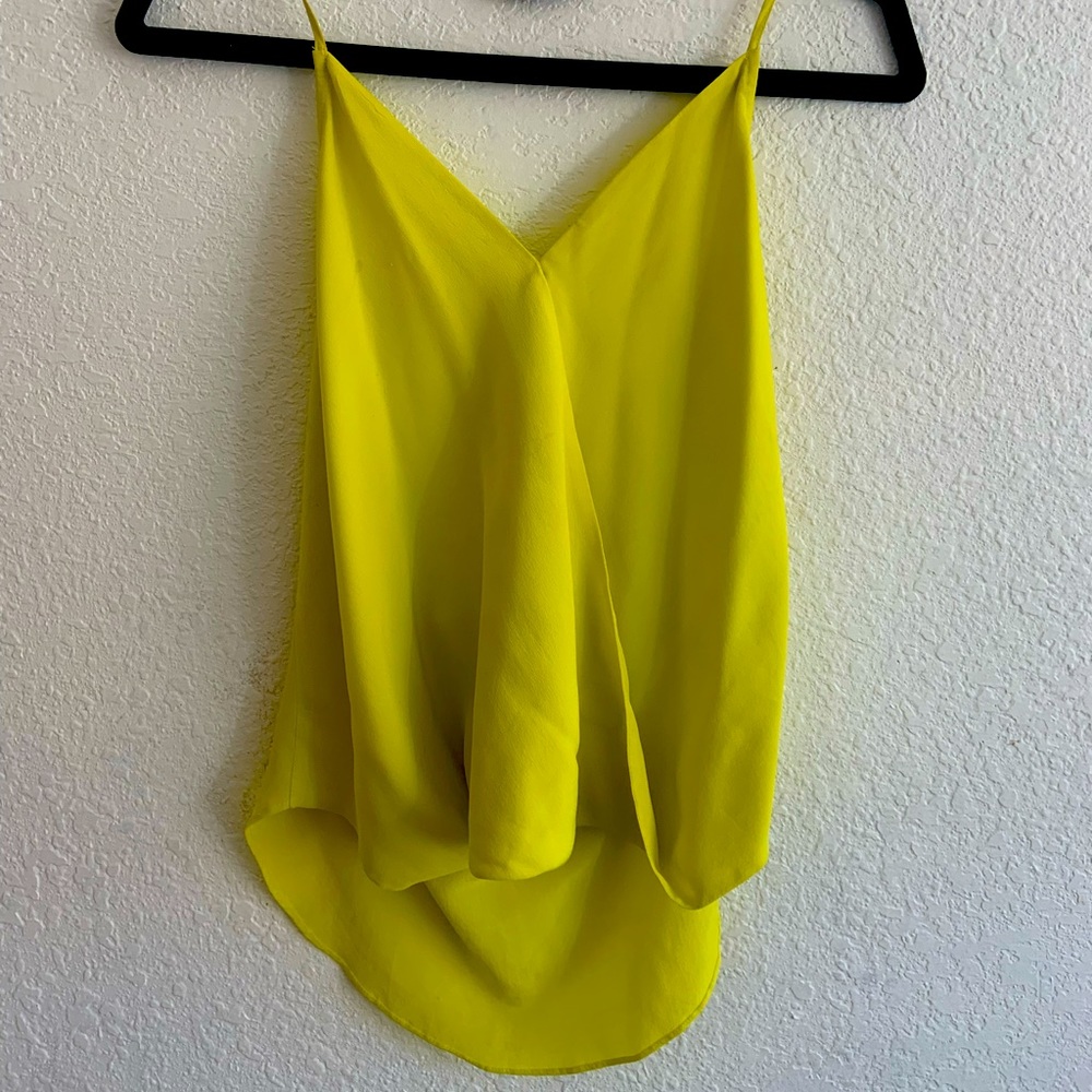 Chelsea Flower Silk Neon Yellow Camisole